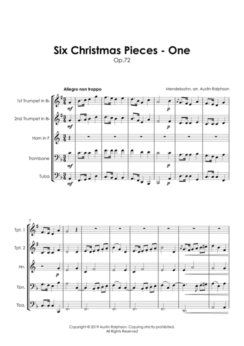 COMPLETE: Six Christmas Pieces (Sechs Kinderstücke für das Pianoforte): All 6 pieces - brass quintet image number null