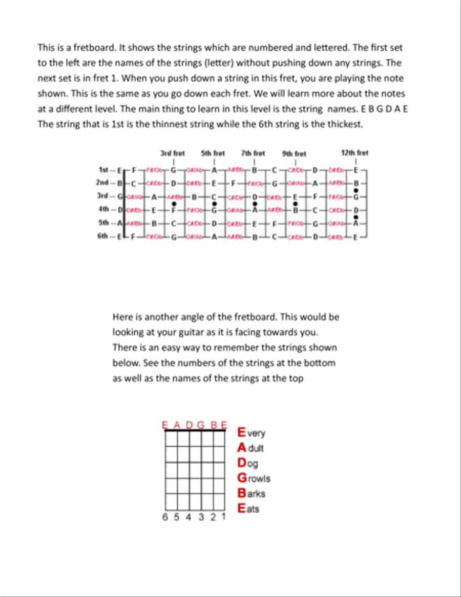 Basic Guitar Lessons for Little Fingers thru Teens/Adults - Phase 1 only Easy Guitar scores gallery preview page 4