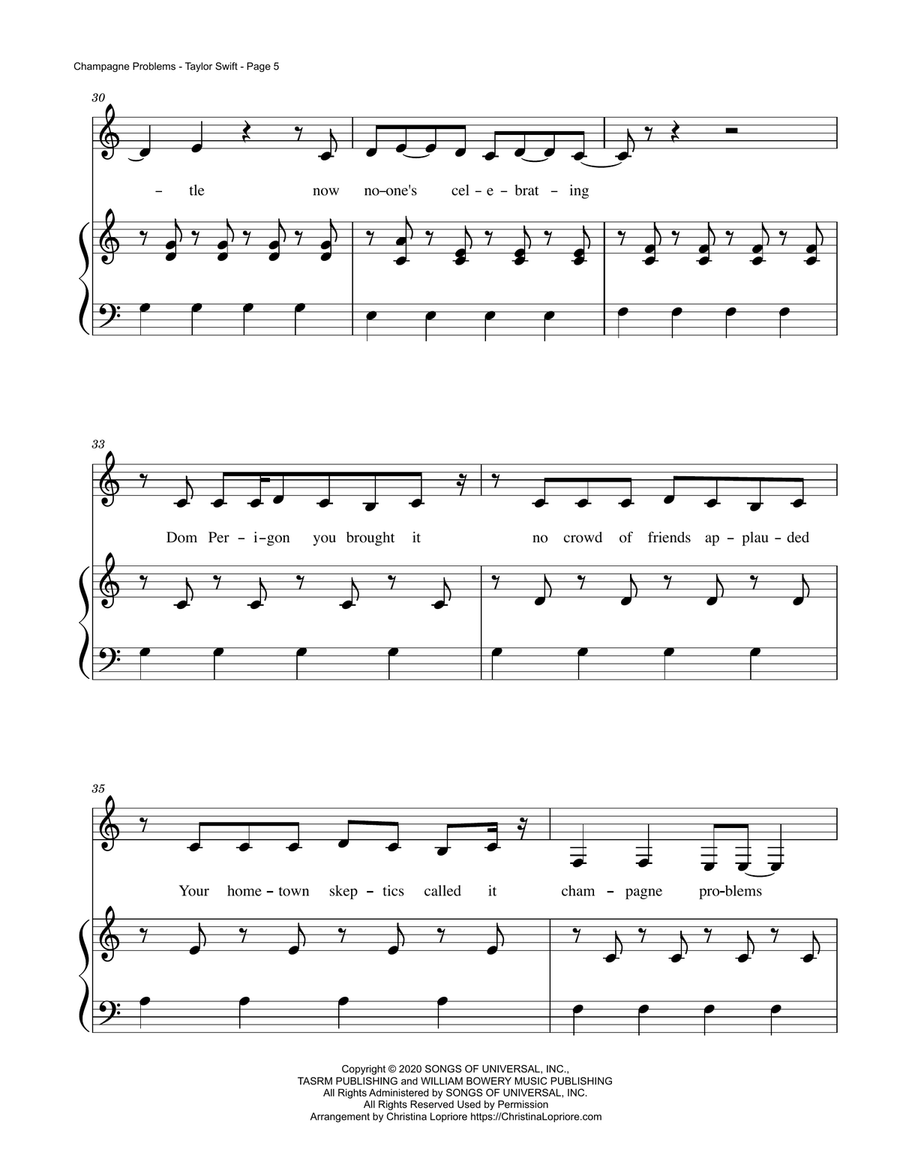 Champagne Problems Voice scores gallery preview page 5
