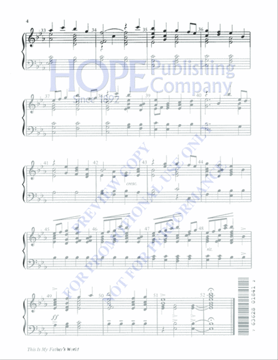 This Is My Father's World 3-Octaves scores gallery preview page 4