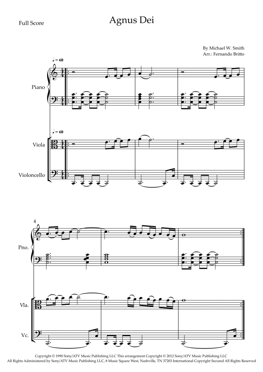 Agnus Dei Agnus Dei Piano Trio scores gallery preview page 1