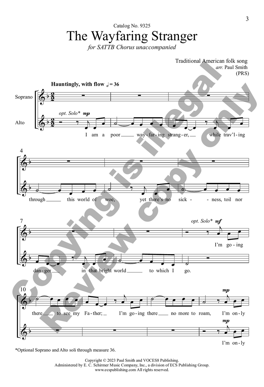 The Wayfaring Stranger The Wayfaring Stranger SATTB scores gallery preview page 3