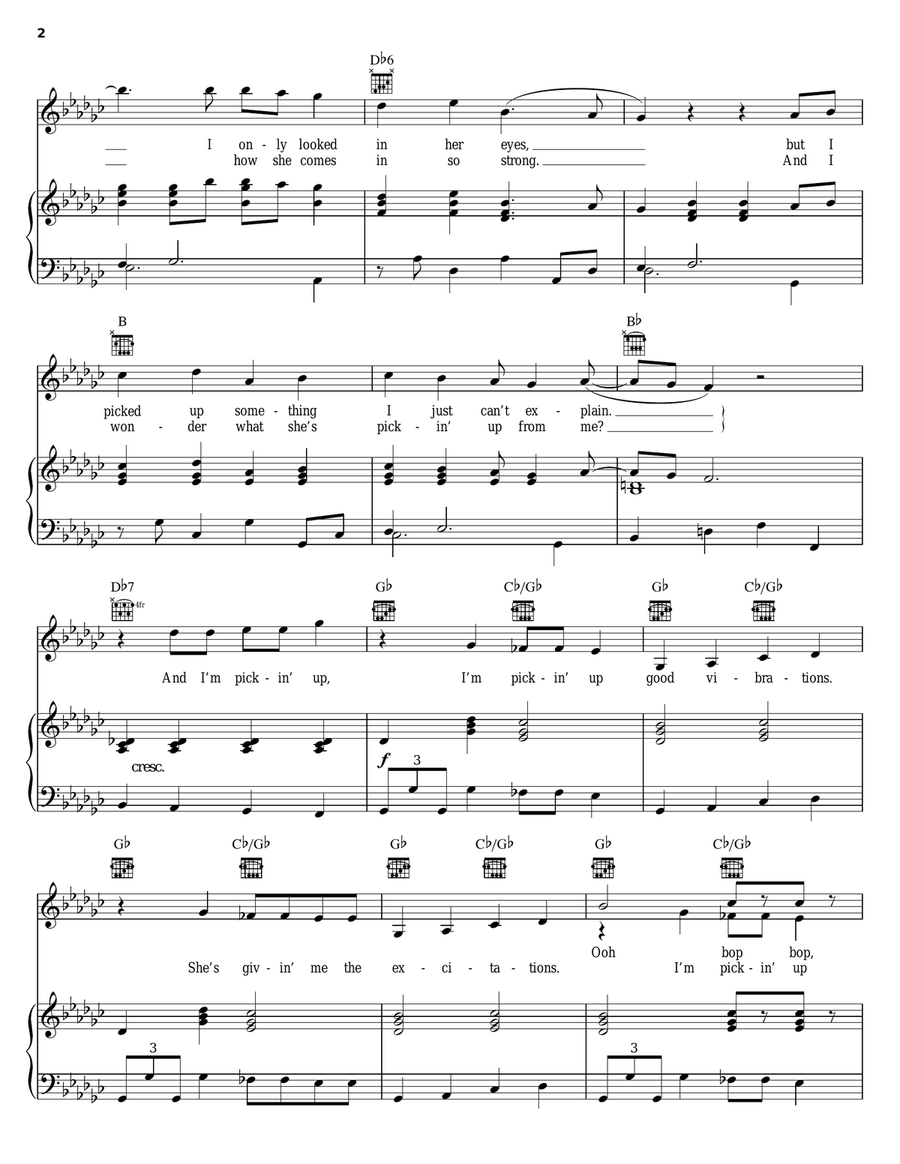 Good Vibrations Good Vibrations Piano, Vocal, Guitar scores gallery preview page 2