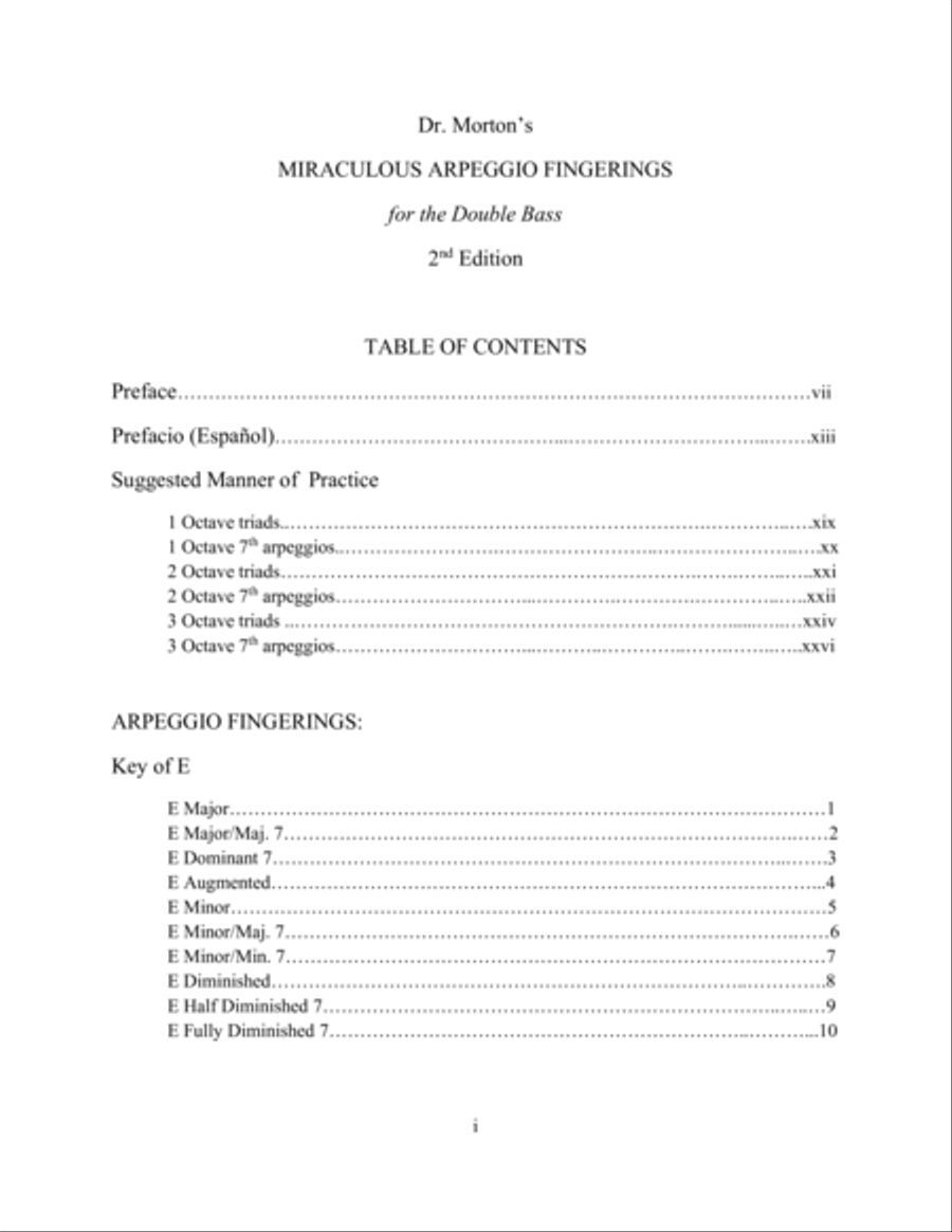 Dr. Morton's Miraculous Arpeggio Fingerings for the Double Bass, 2nd Edition Double Bass scores gallery preview page 3
