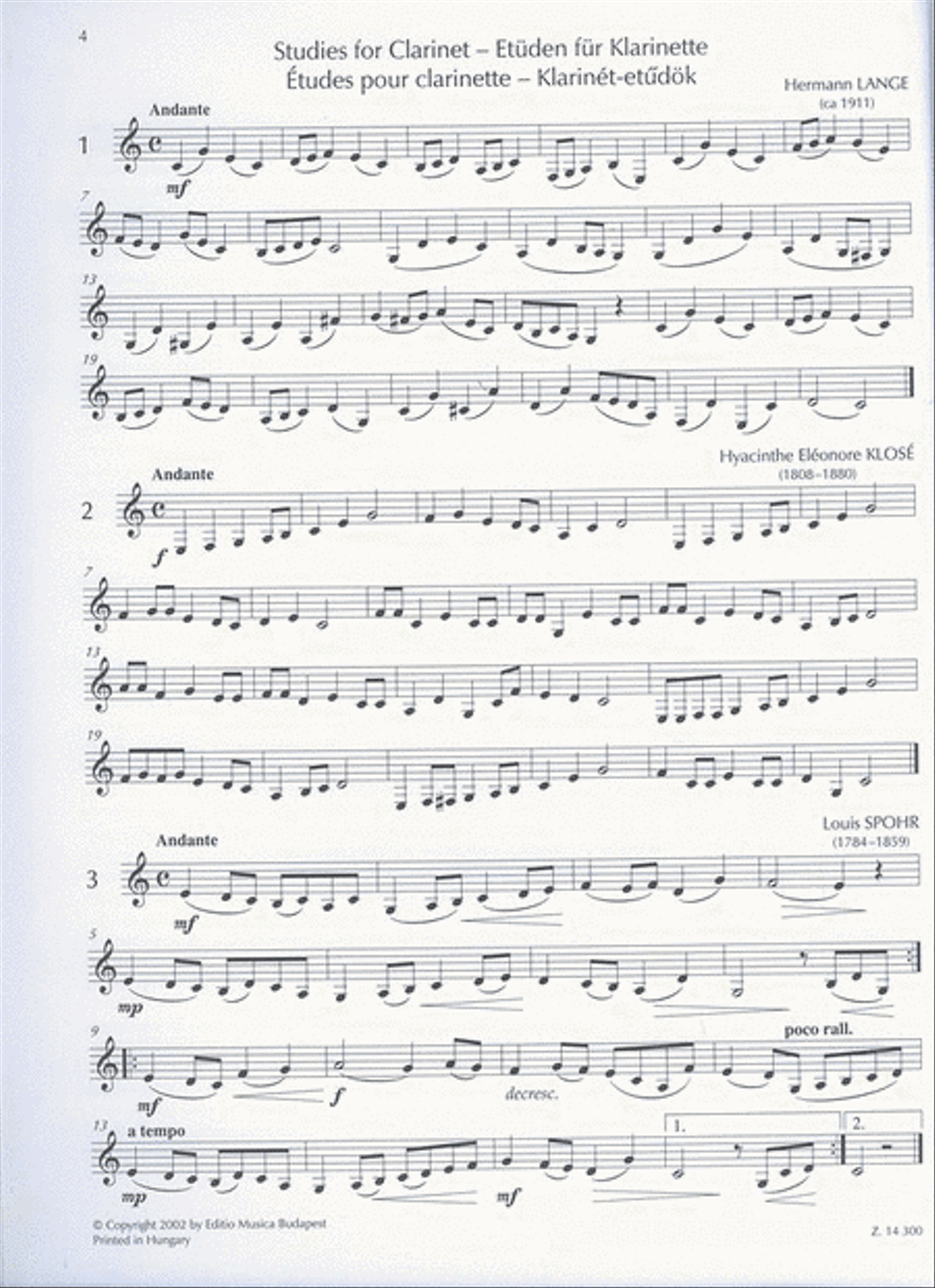 Etüden für Klarinette Clarinet Solo scores gallery preview page 2