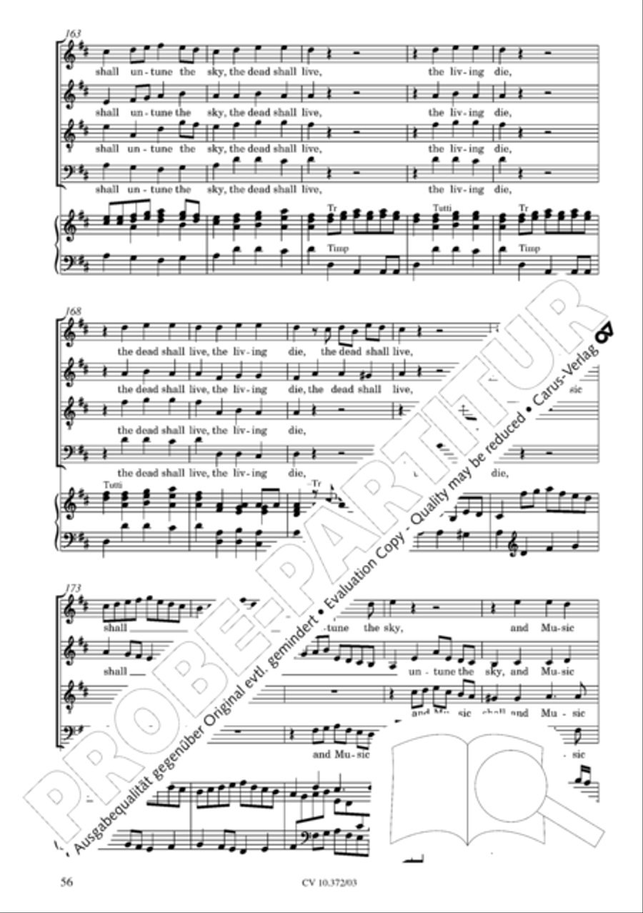 Ode for St. Cecilias Day 4-Part scores gallery preview page 57