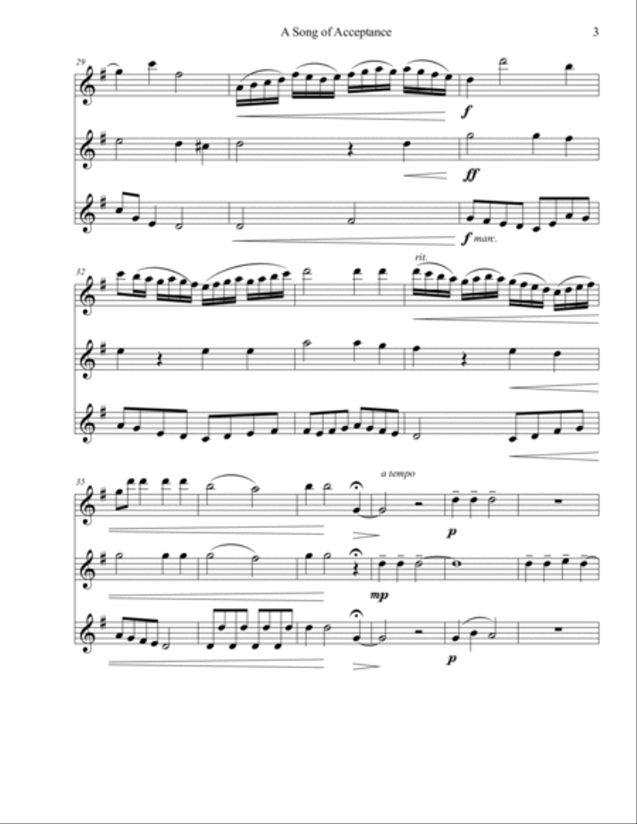 A Song of Acceptance Woodwind Trio scores gallery preview page 3