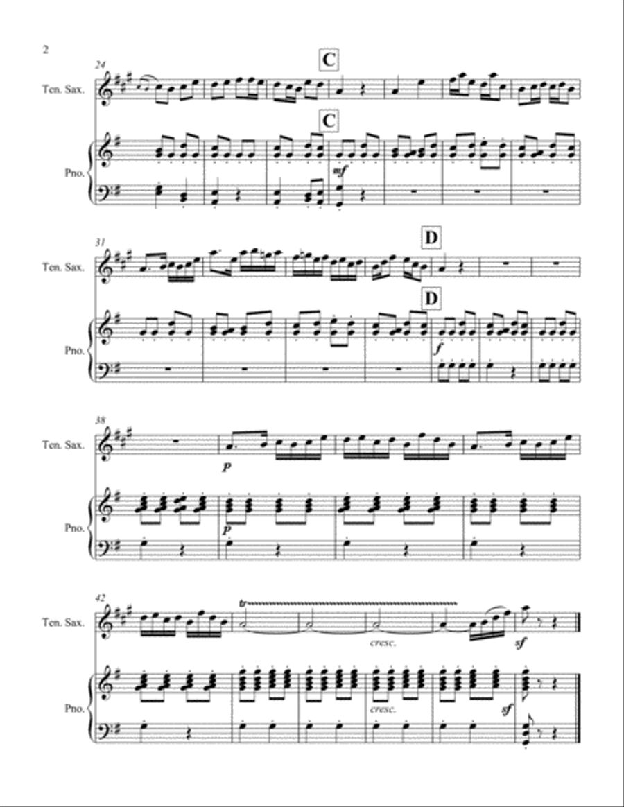 Dancing Song from 8 Russian Folksongs Tenor Saxophone scores gallery preview page 2