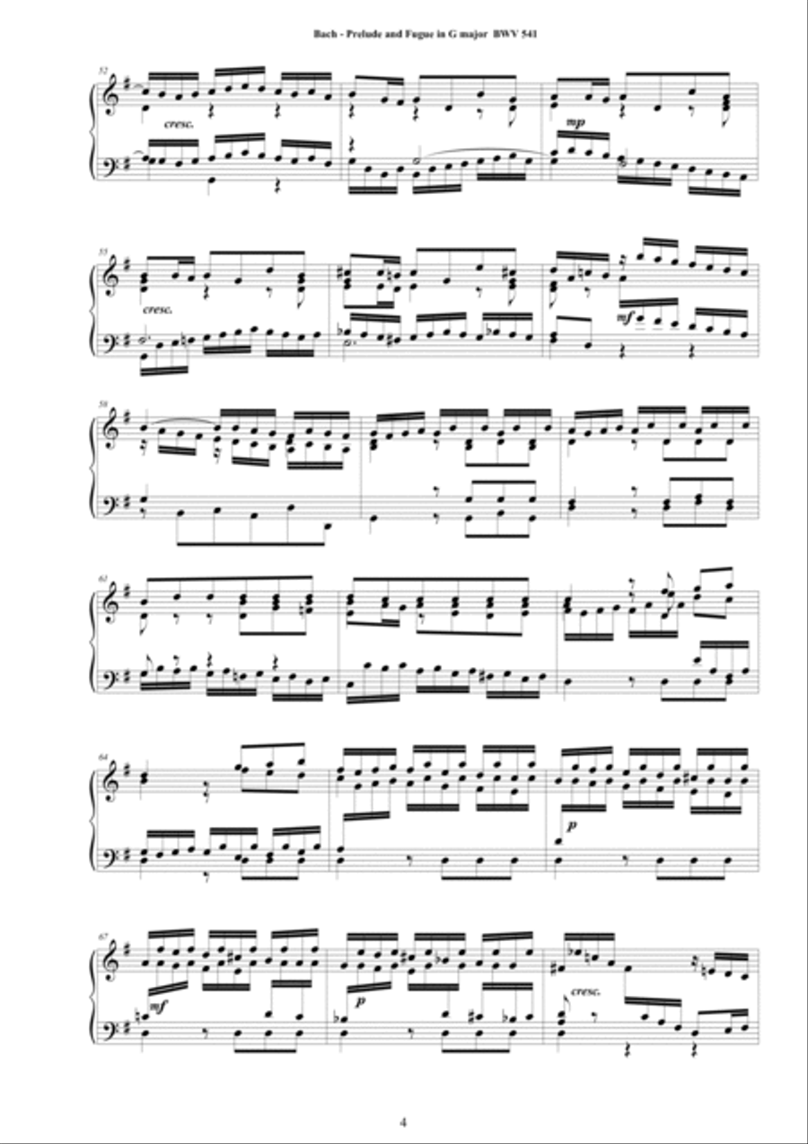 Bach - Prelude and Fugue in G major BWV 541 for Piano Piano Solo scores gallery preview page 4