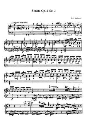 Beethoven Sonata No. 3 Op. 2 No. 3 in C Major