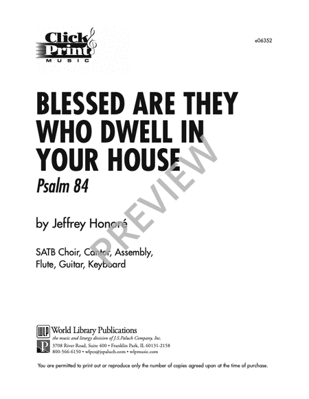 Blessed Are They Who Dwell in Your House: Psalm 84 image number null
