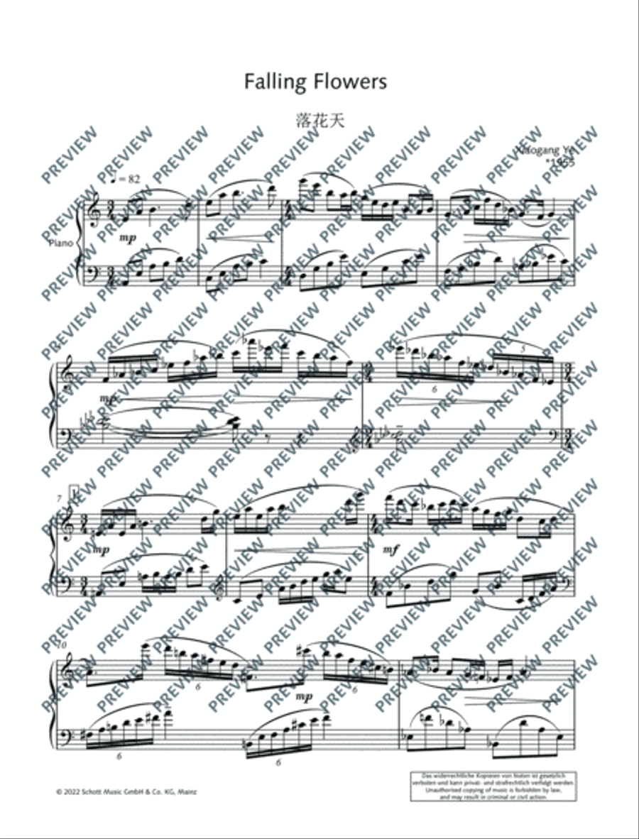 Falling Flowers Piano Solo scores gallery preview page 6