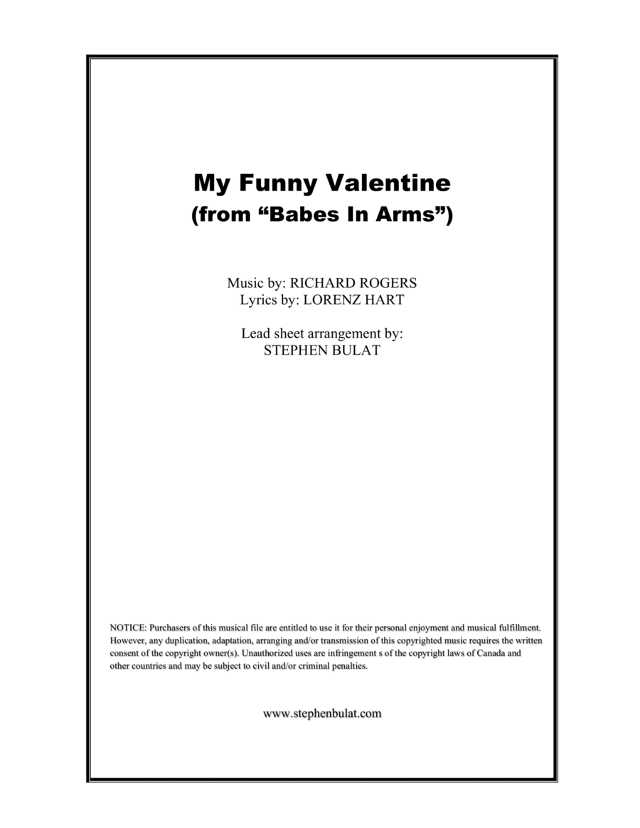 My Funny Valentine Large Ensemble scores gallery preview page 1