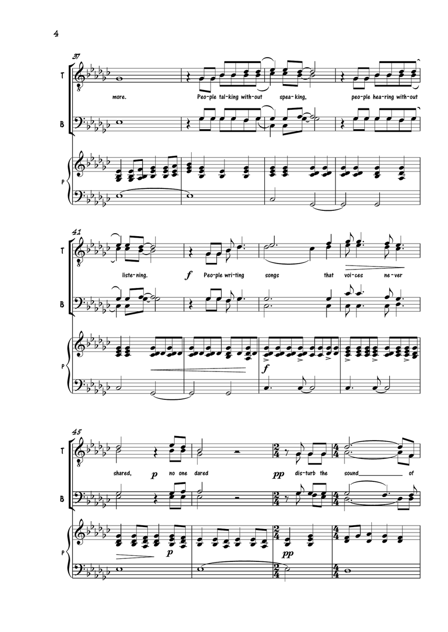 The Sound Of Silence TTBB scores gallery preview page 4