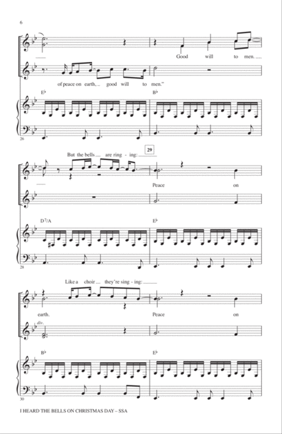 I Heard The Bells On Christmas Day SSA scores gallery preview page 5