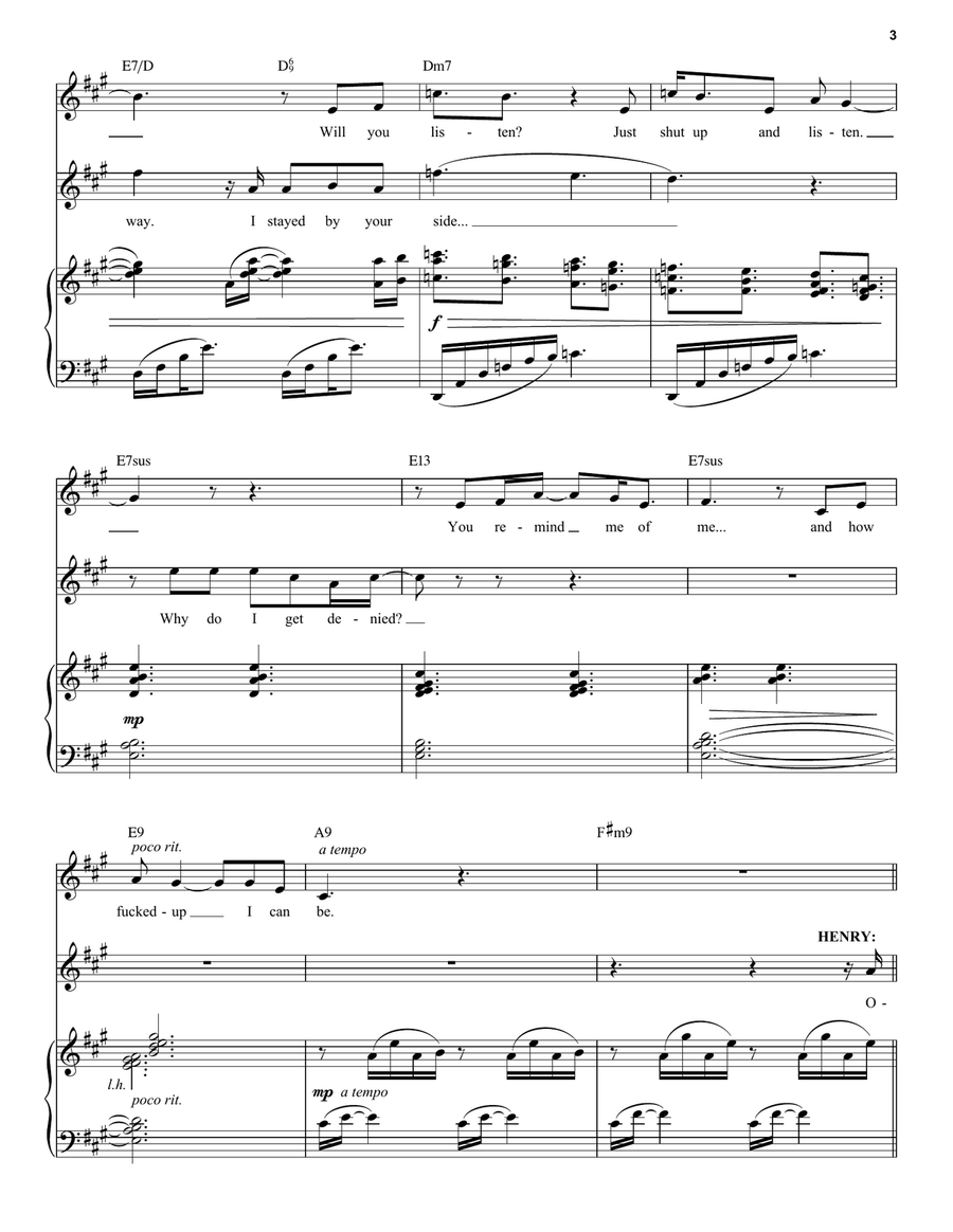 Hey #2 (from Next to Normal) Voice scores gallery preview page 3