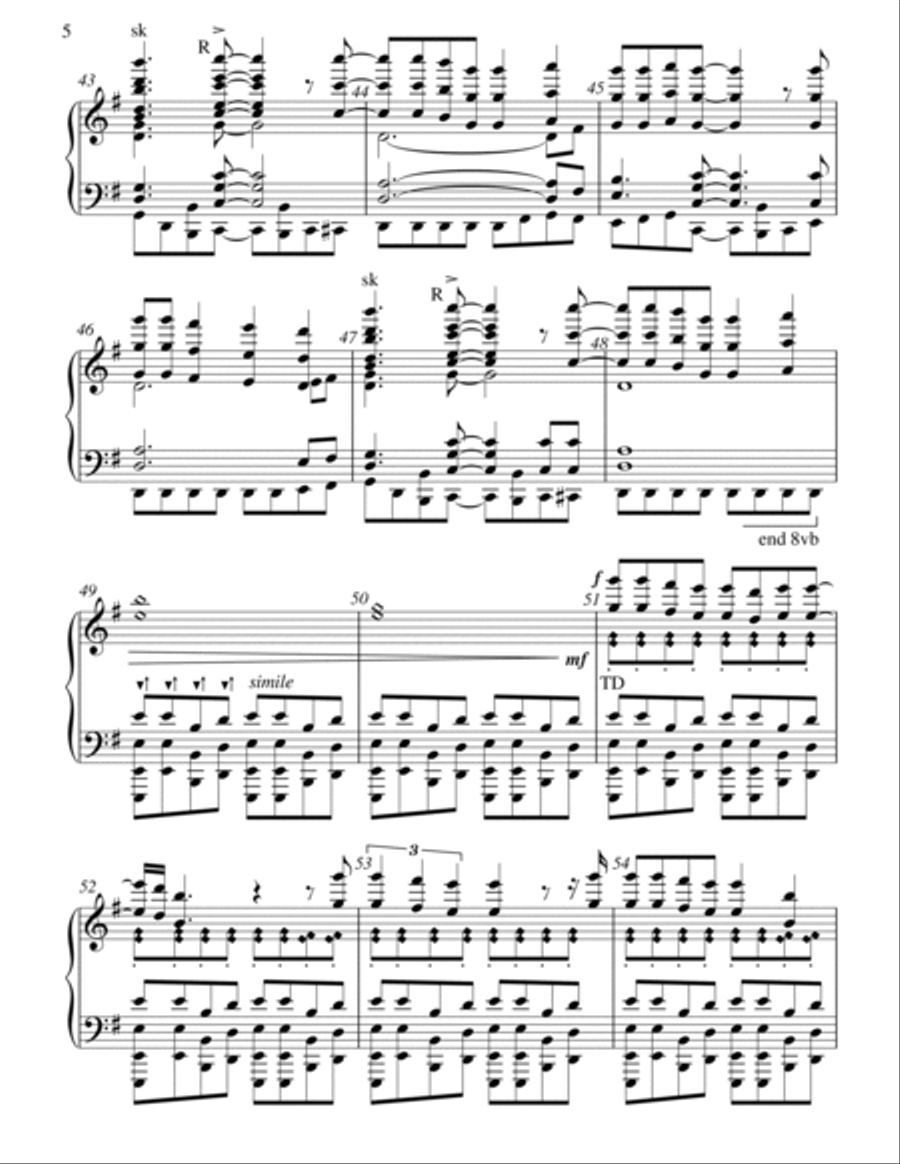 Livin' On A Prayer - Score Only Handbell Choir scores gallery preview page 5