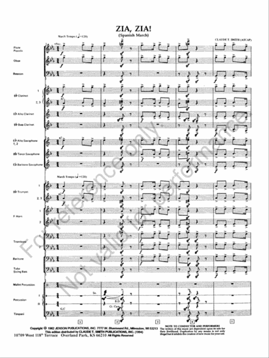 Zia, Zia! Concert Band scores gallery preview page 3