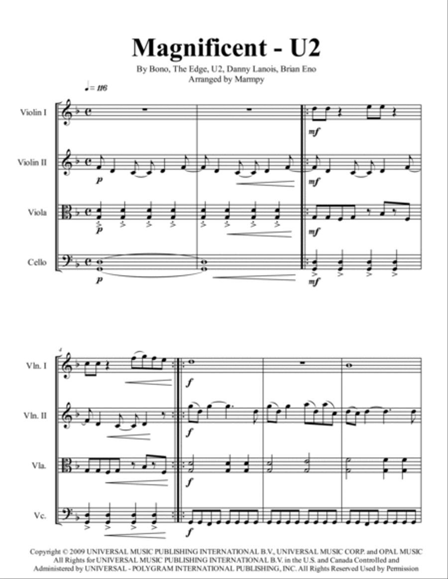 Magnificent Magnificent String Quartet scores gallery preview page 5