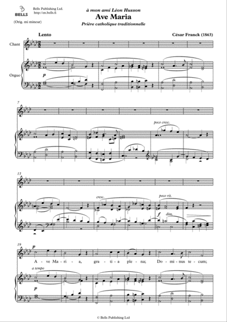 Ave Maria (Solo song) (F minor) Voice Solo scores gallery preview page 1