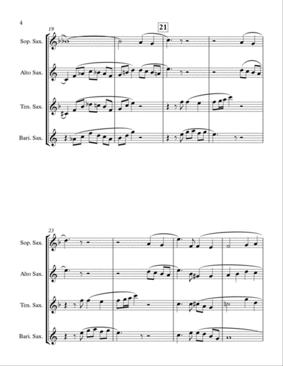 My Funny Valentine Saxophone Quartet scores gallery preview page 4