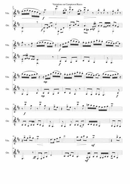 Variations on Camptown Races for violin and guitar image number null