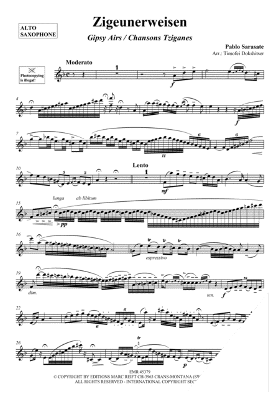 Zigeunerweisen Alto Saxophone scores gallery preview page 3
