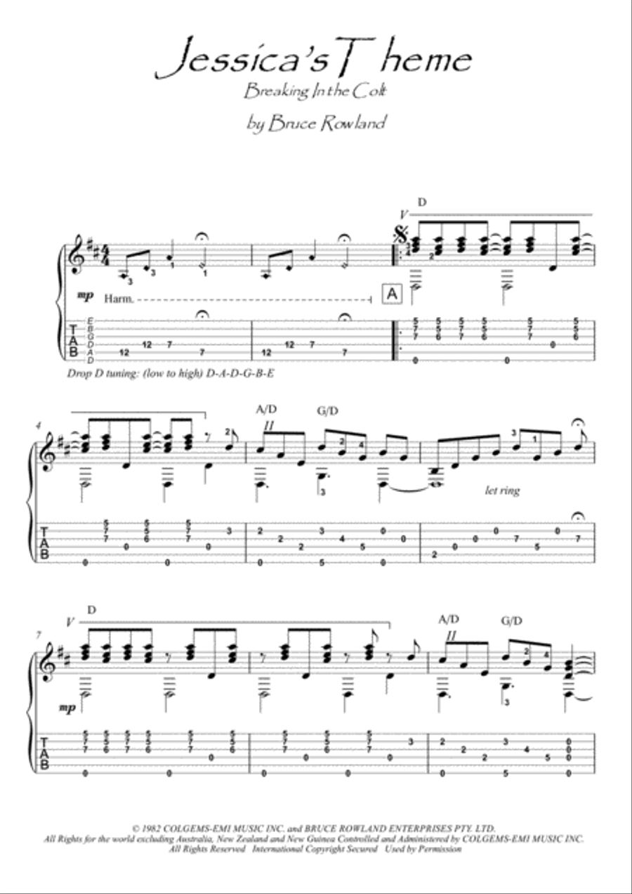 Jessica's Theme (breaking In The Colt) image number null