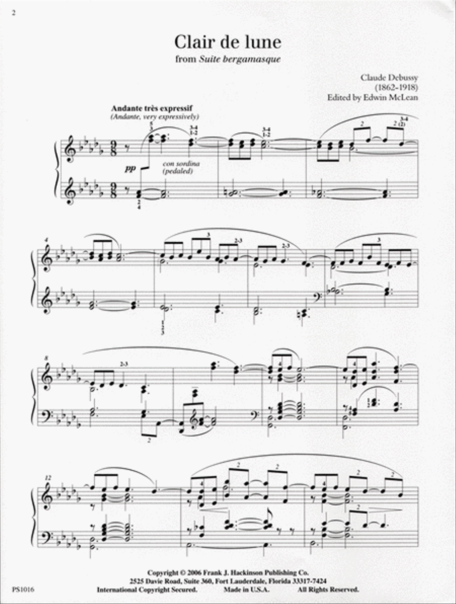 Clair de lune from Suite bergamasque Piano Solo scores gallery preview page 3
