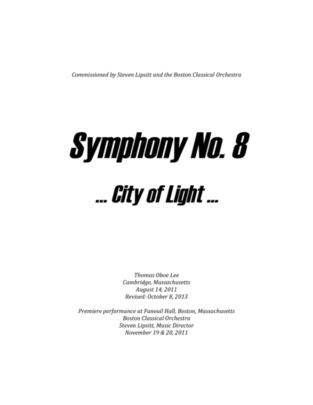 Symphony No. 8 ... City of Light (2011) for chamber orchestra image number null