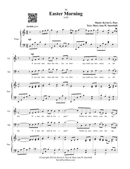 Easter Morning, sacred music for SATB choir image number null