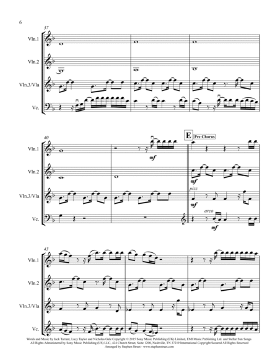 Be The One String Quartet scores gallery preview page 6
