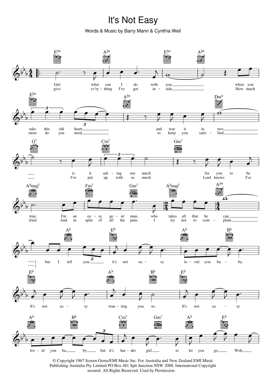 It's Not Easy Piano scores gallery preview page 1