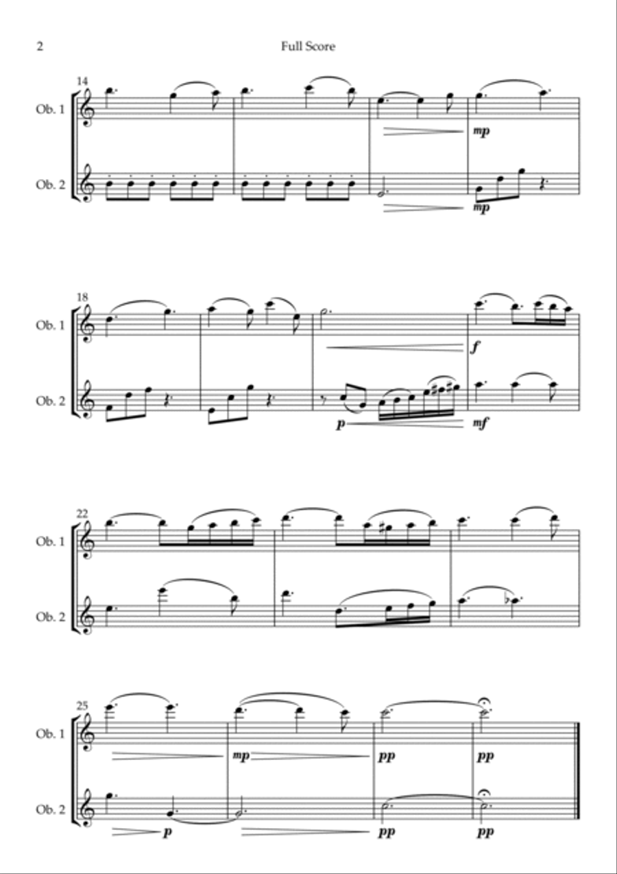 Oh Holly Night (Christmas Song) for Oboe Duo Woodwind Duet scores gallery preview page 2