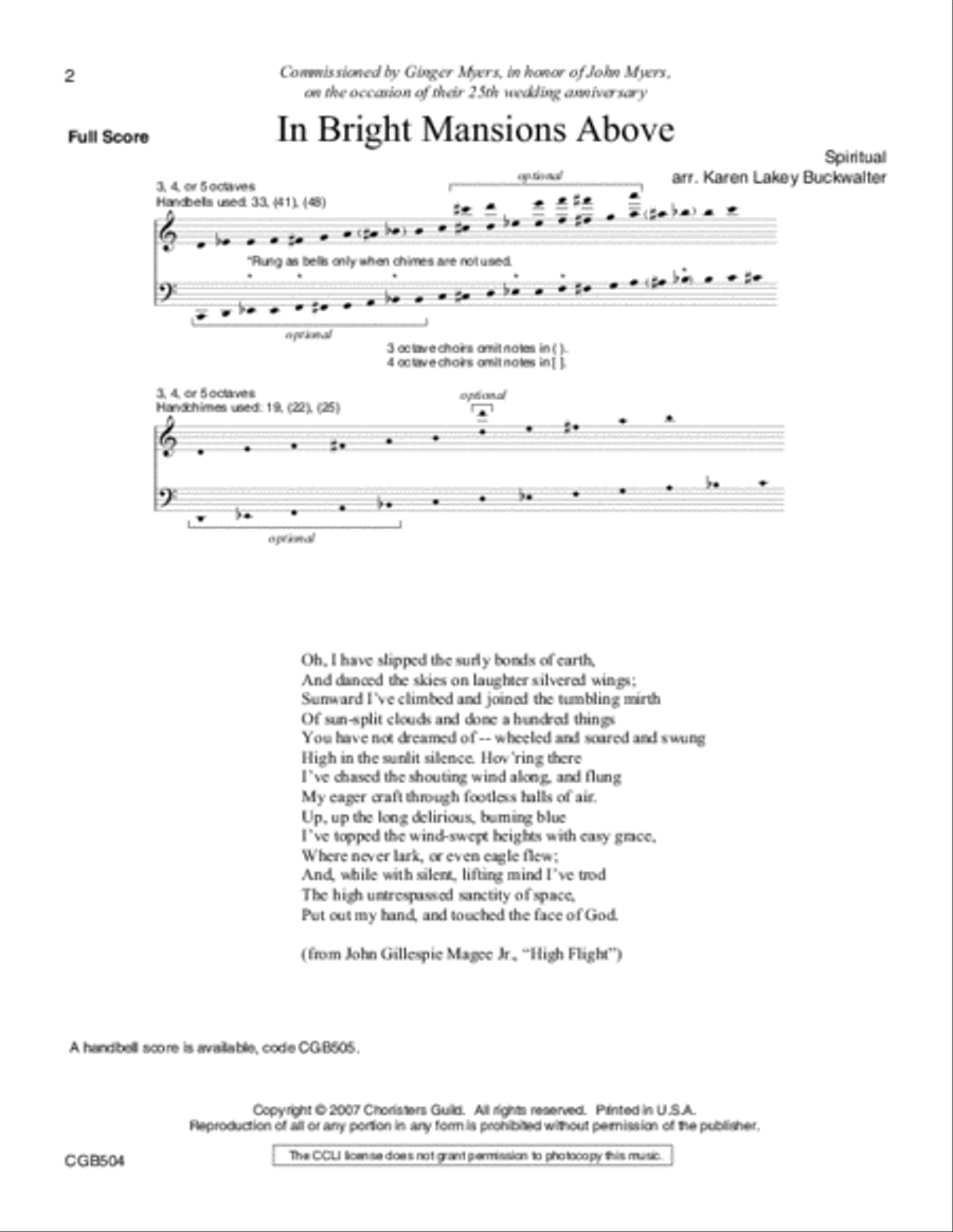 In Bright Mansions Above In Bright Mansions Above Handbell Choir scores gallery preview page 2