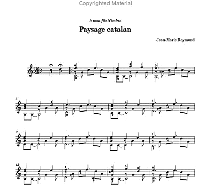 Paysage catalan Classical Guitar scores gallery preview page 2