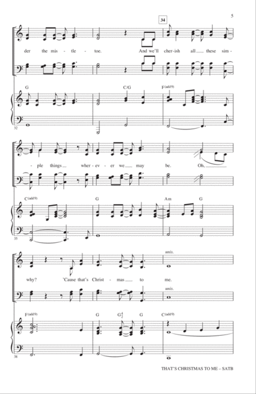 That's Christmas To Me (arr. Mark Brymer) 4-Part scores gallery preview page 4