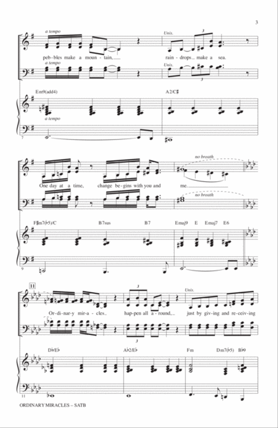 Ordinary Miracles 4-Part scores gallery preview page 2