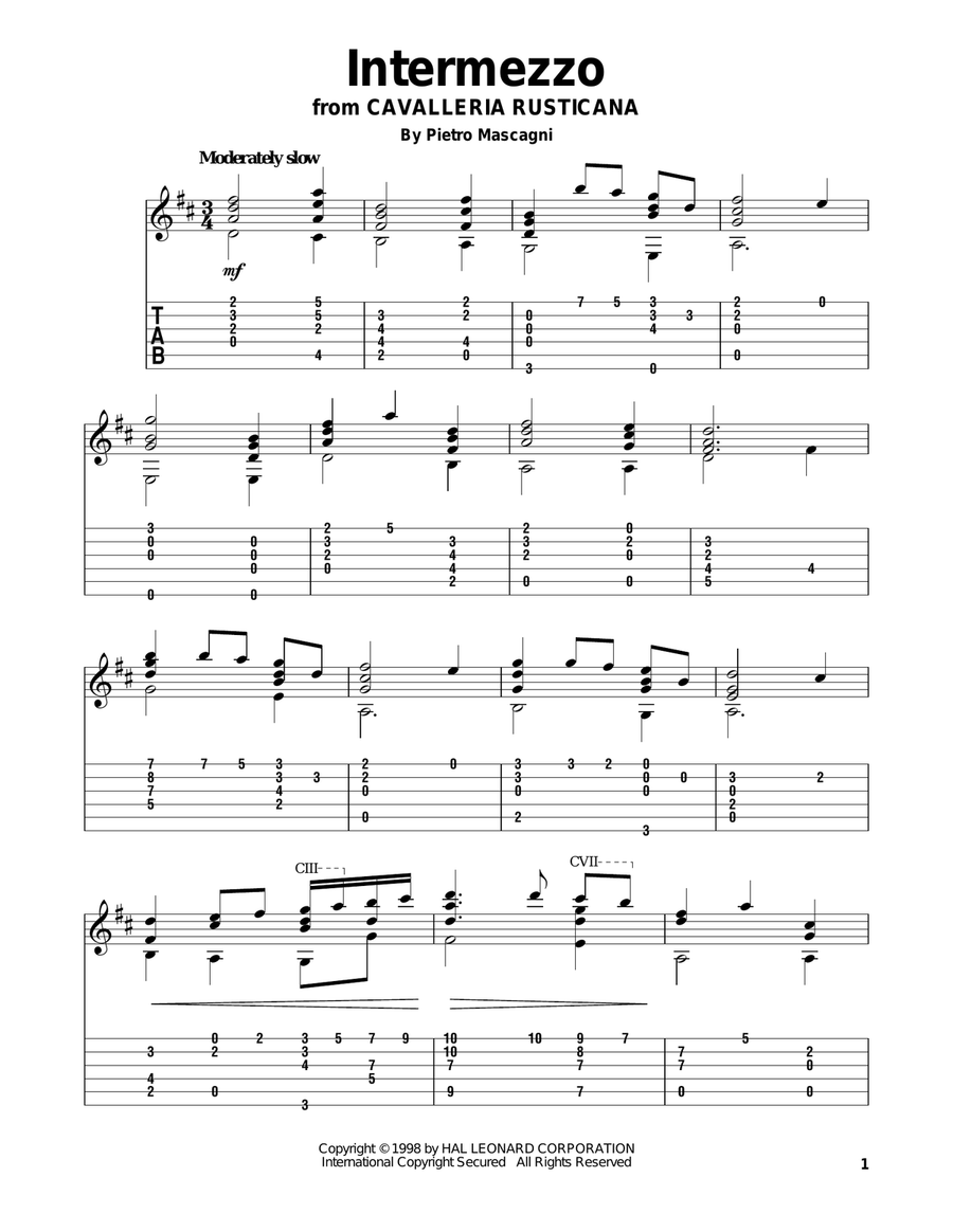 Intermezzo Intermezzo Acoustic Guitar scores gallery preview page 1