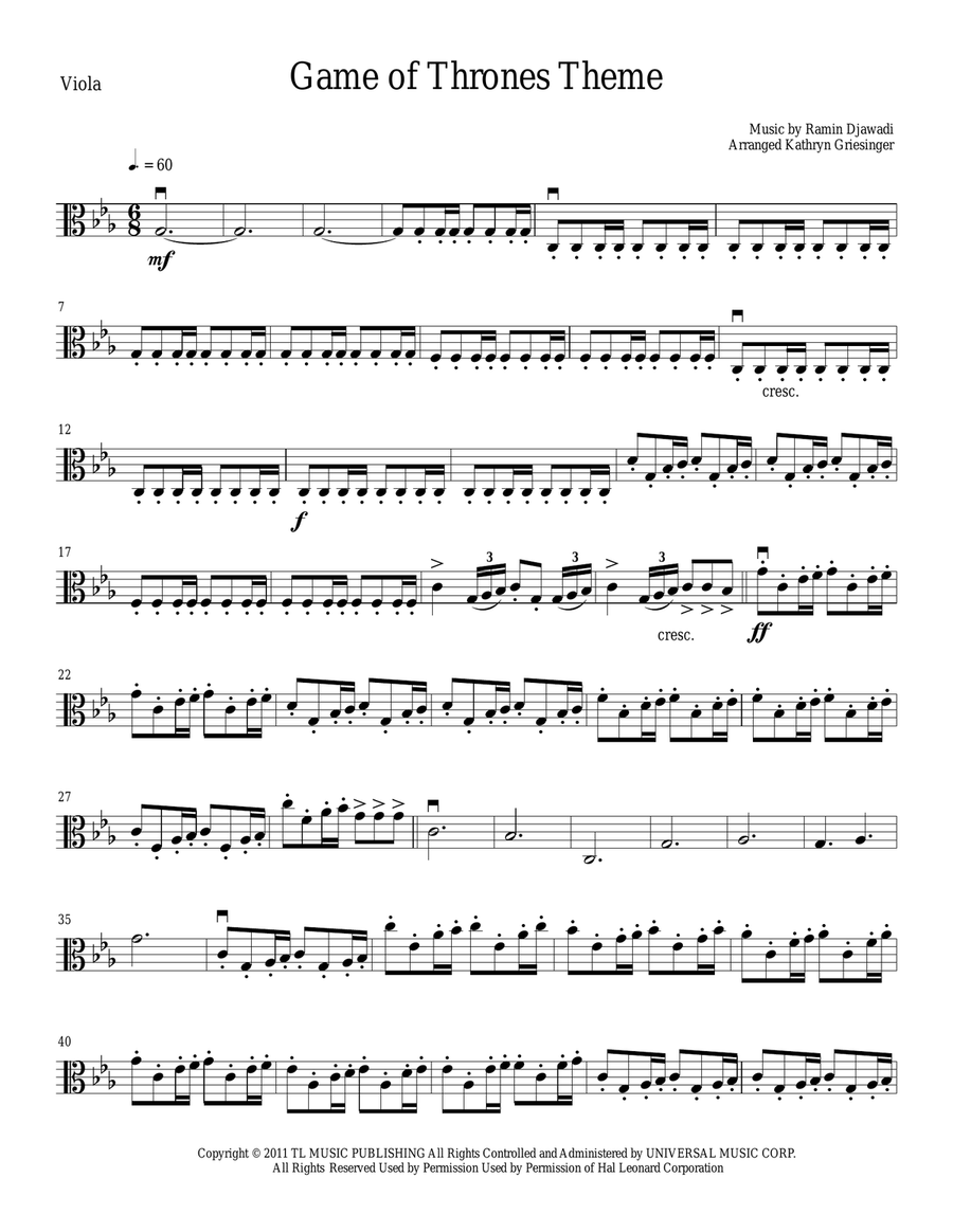 Game Of Thrones String Quartet scores gallery preview page 5