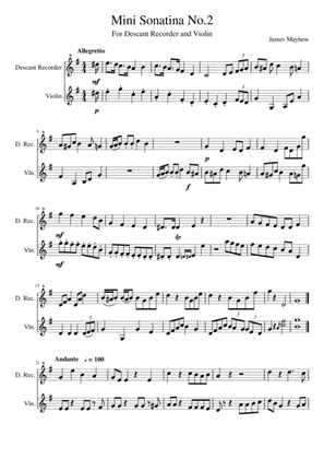 Mini Sonatina No. 2 for recorder and violin