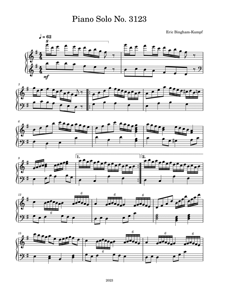 Piano Solo No. 3123 Piano Solo scores gallery preview page 1