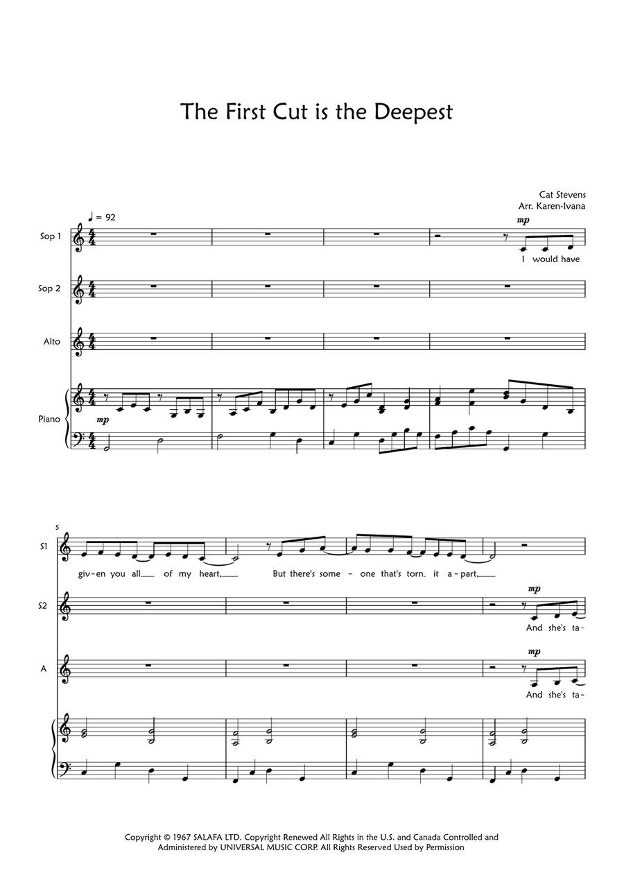 The First Cut Is The Deepest SSA scores gallery preview page 1
