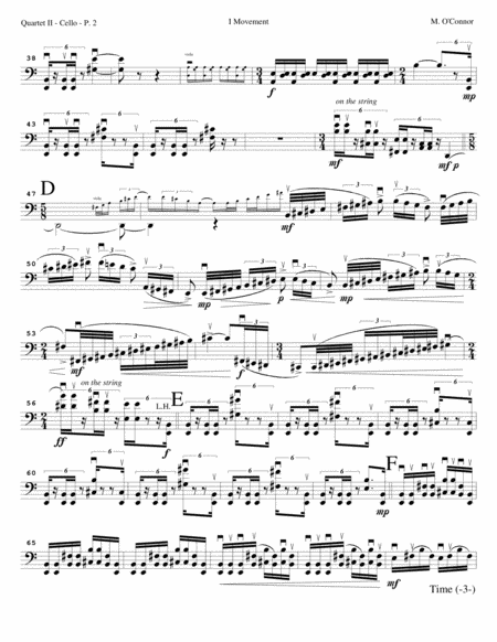 String Quartet No. 2 "Bluegrass" (cello part - two vlns, vla, cel) image number null