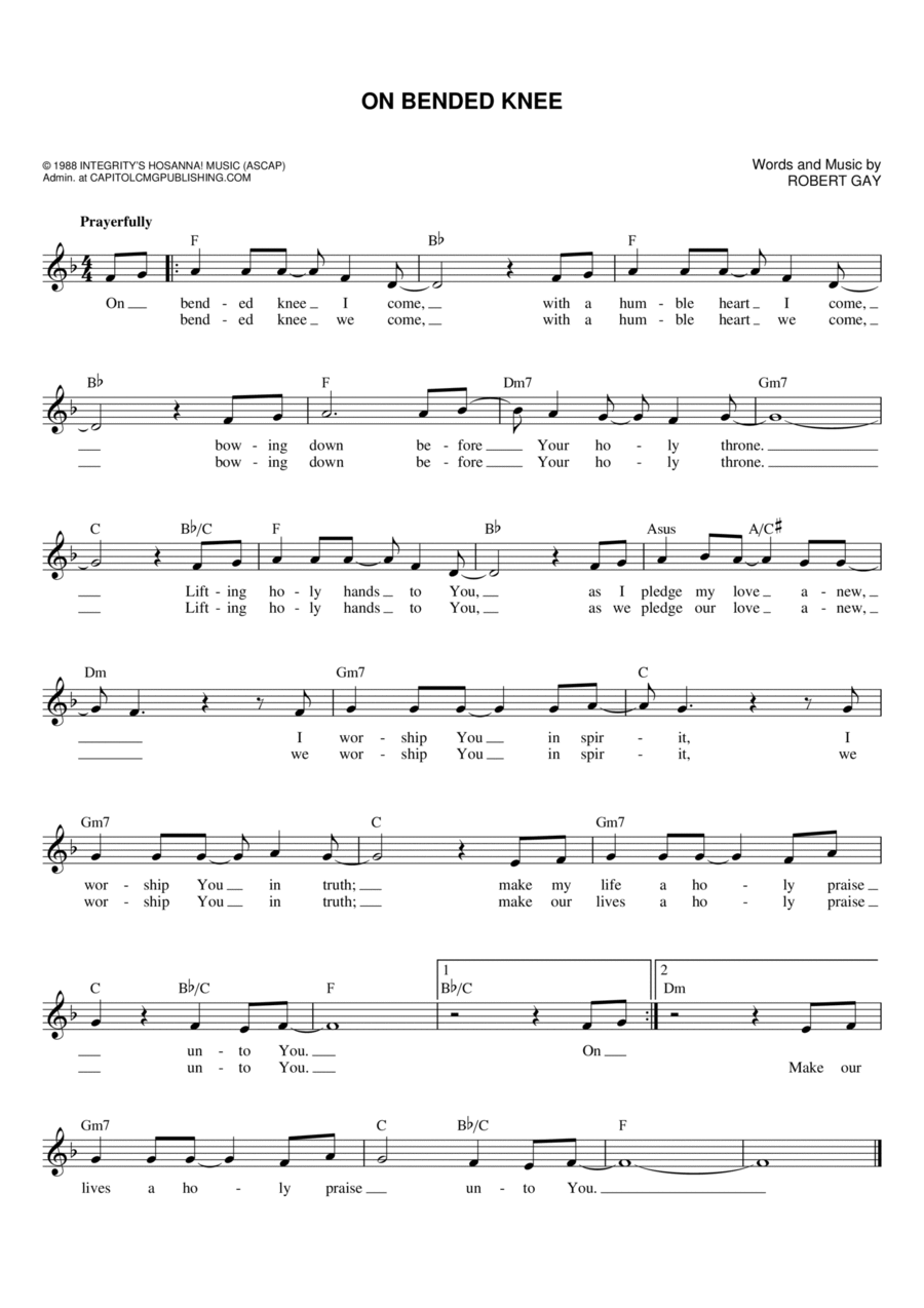 On Bended Knee On Bended Knee Flute scores gallery preview page 1