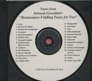 Renaissance Fiddling Tunes for Two Violins CD