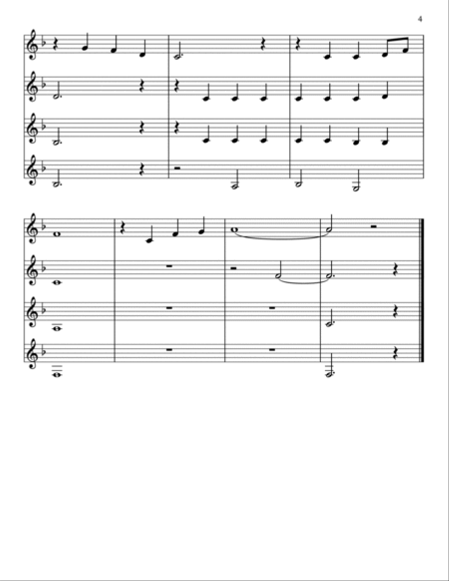 O Waly, Waly O Waly, Waly Bass Clarinet scores gallery preview page 4