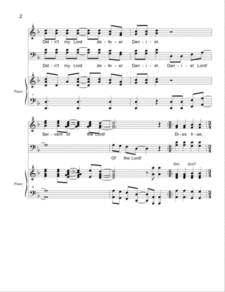 Didn't My Lord Deliver Daniel 4-Part scores gallery preview page 2