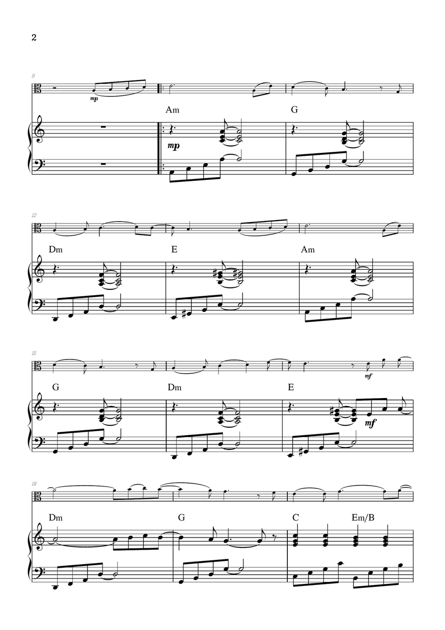 Mary, Did You Know? Viola scores gallery preview page 2