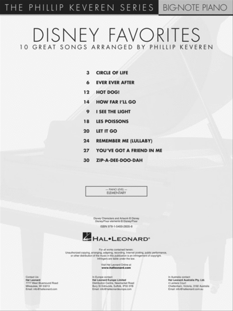 Disney Favorites Disney Favorites Easy Piano scores gallery preview page 2